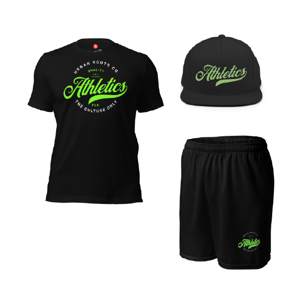 Athletics Snapback + T-Shirt + Unisex Sports Shorts