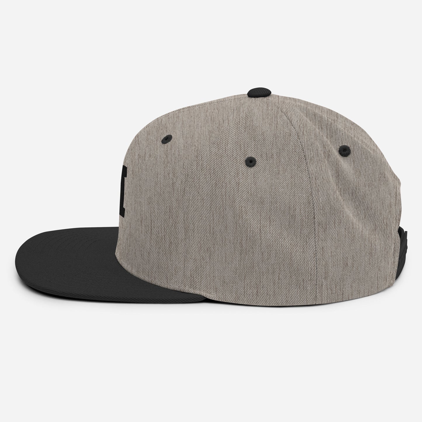 Heather/Black Snapback Hat