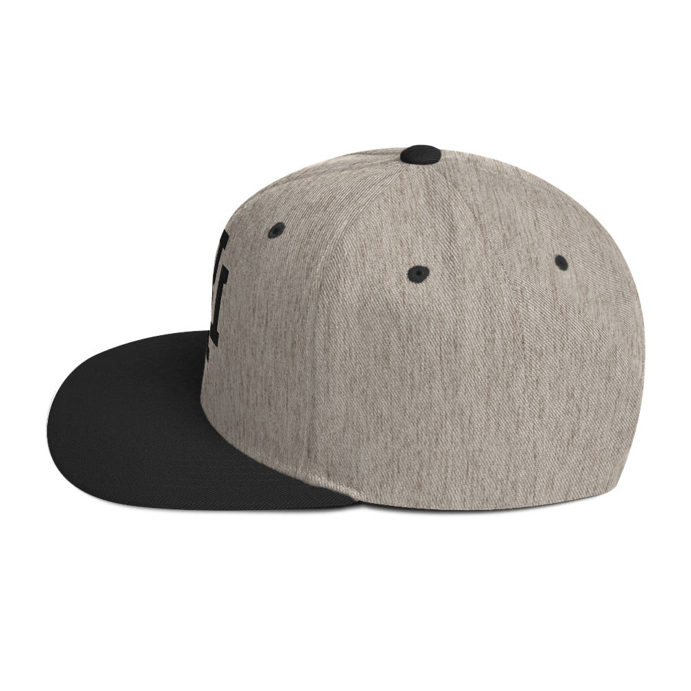 Heather/Black Snapback Hat